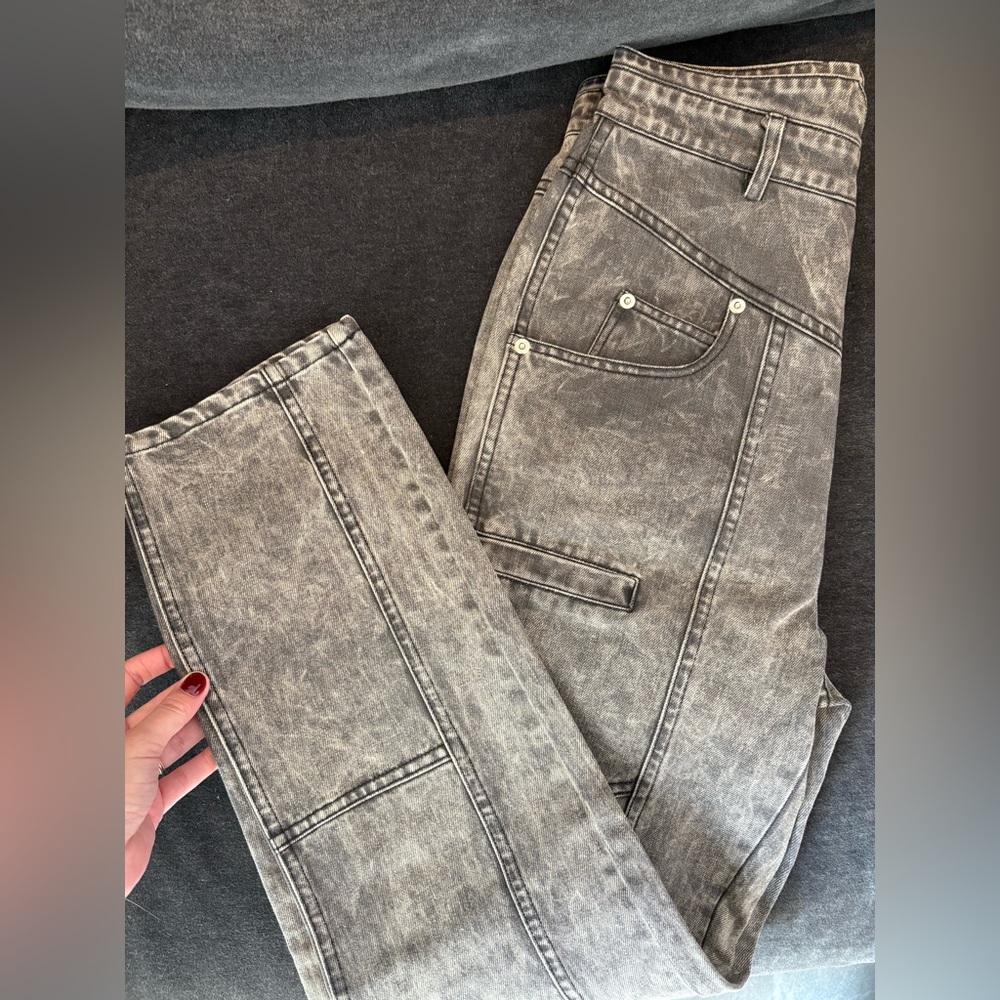 Étoile Isabel Marant Gray Henoya Acid-wash High Rise Slim Jeans US 27 - Picture 11 of 15